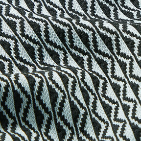 Jersey romanite Zigzag – bleu clair/noir, 