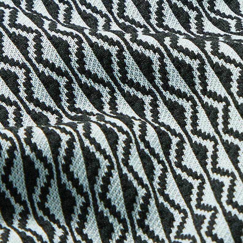 Jersey romanite Zigzag – bleu clair/noir,  image number 2