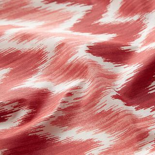 Coton enduit imprimé ikat – rouge/blanc, 