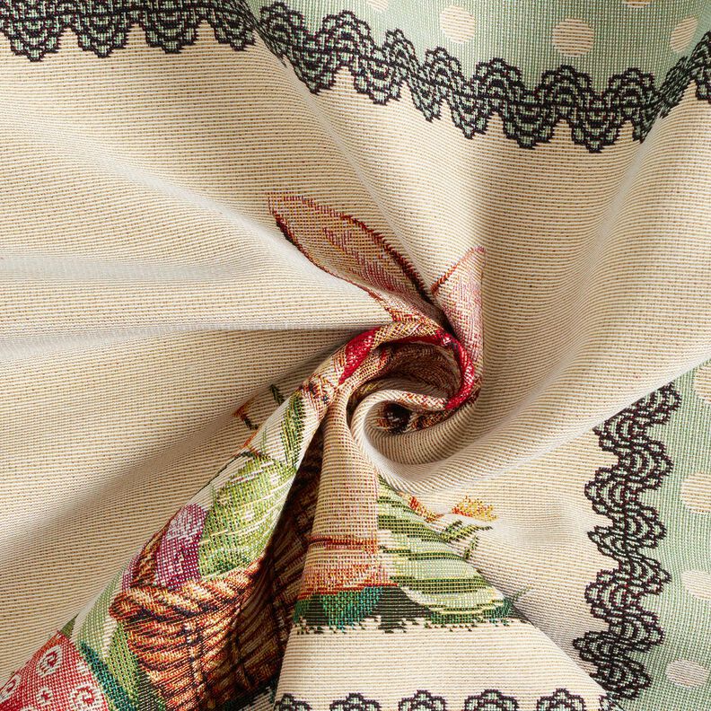 panneau décoratif Gobelin Joli lapin de Pâques – beige clair/menthe clair,  image number 3