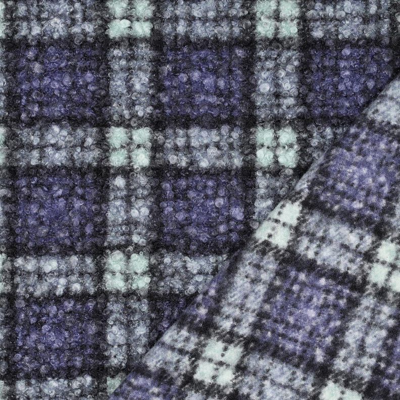 Tricot Bouclé Carreau – lilas/menthe clair, image number 4