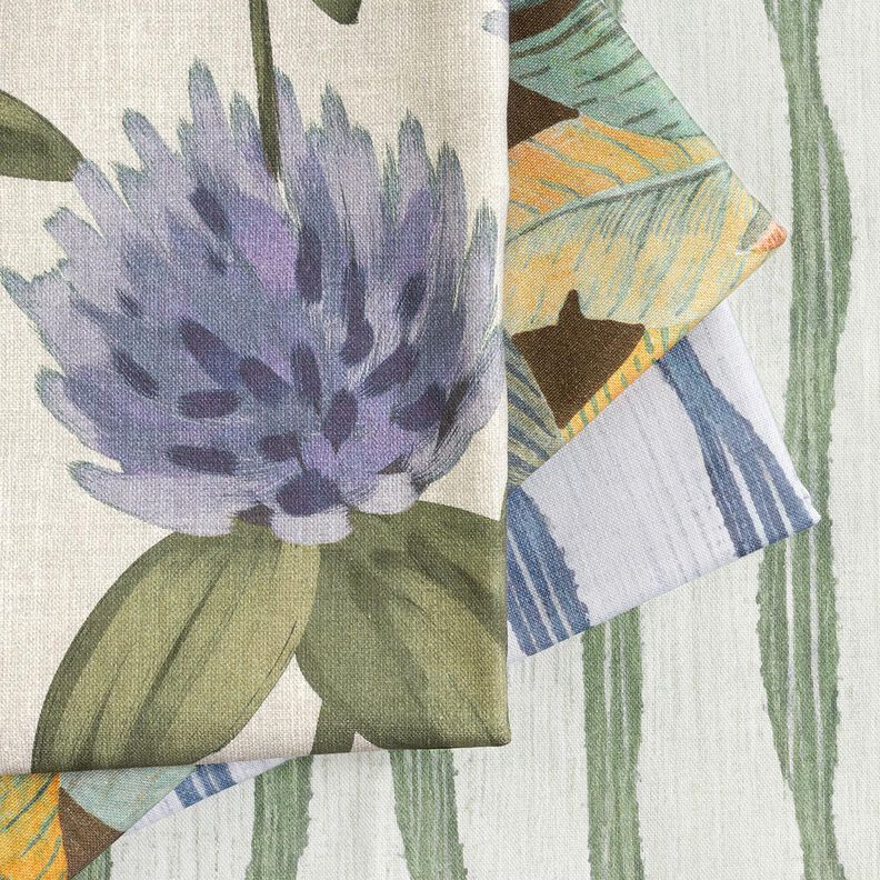Tissu de décoration Semi-panama Rayures ondulées – roseau, image number 5