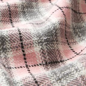 Tissu pour manteau carreaux – rose/gris clair, 