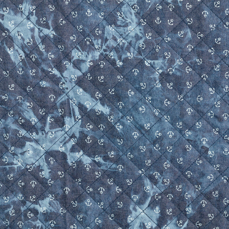 Tissu chambray matelassé Ancre en batik – bleu jean,  image number 6