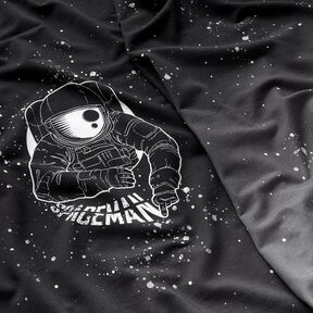 French Terry Panel Spaceman | Glitzerpüppi – noir/blanc, 