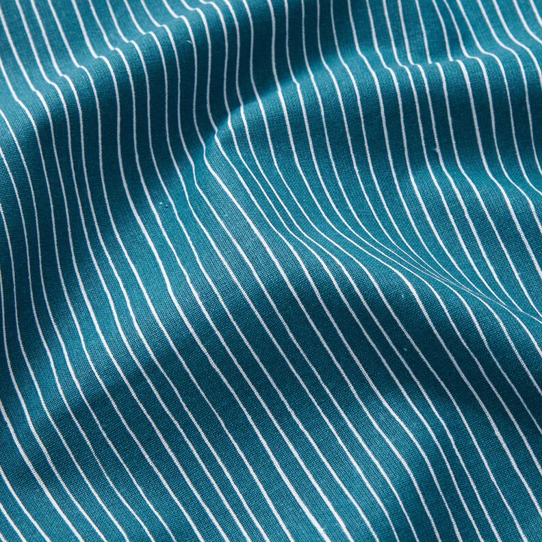 Tissu en coton Cretonne Lignes délicates – bleu/blanc,  image number 2