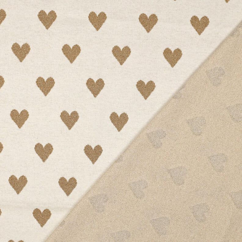 Jersey Jacquard Cœurs scintillants | Poppy Fabrics – nature/or métallisé, image number 4