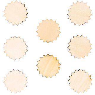 Déco en bois pendentifs rosette petite Set[ 4,5 x 5 cm ] | Rico Design – nature, 
