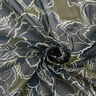 Crêpe mousseline Grandes fleurs – bleu marine/kaki,  thumbnail number 4