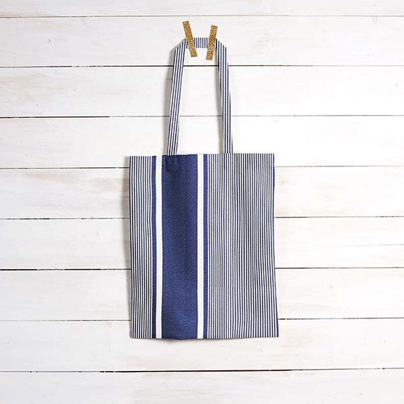 Tissu d’extérieur Canvas Rayures – bleu marine/blanc,  image number 8