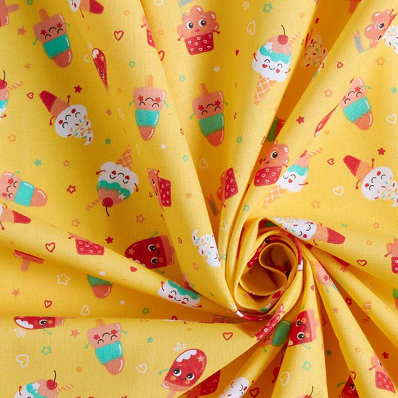 Tissu en coton Cretonne glace – jaune soleil,  image number 3