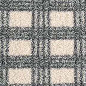 Tricot bouclé à carreaux – écru/gris, 