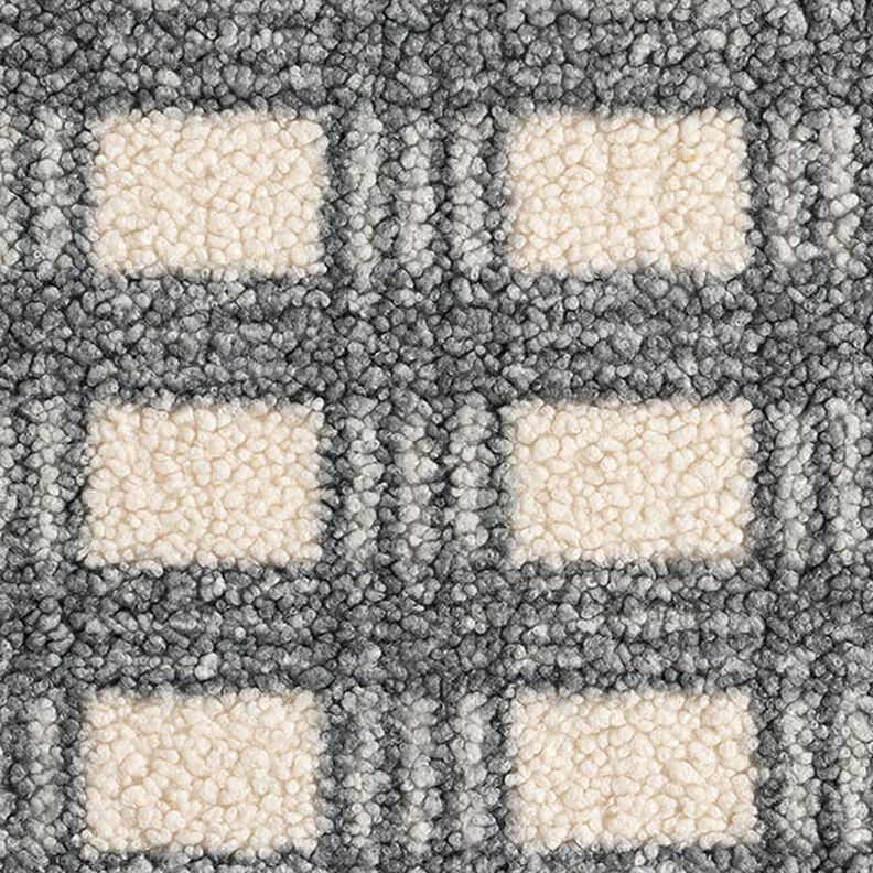 Tricot bouclé à carreaux – écru/gris,  image number 1
