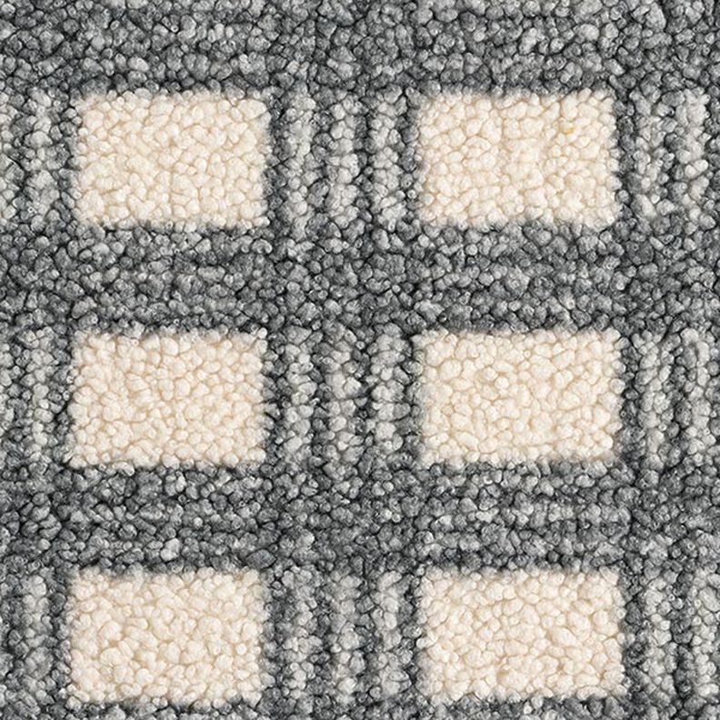 Tricot bouclé à carreaux – écru/gris,  image number 1