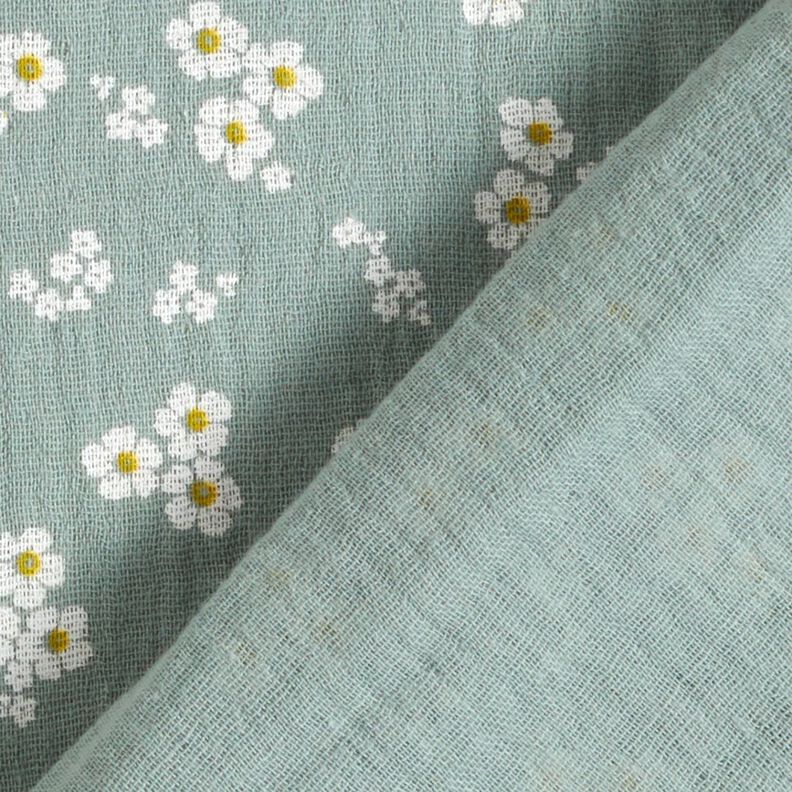 Tissu double gaze de coton Gänseblümchen – roseau/blanc,  image number 4