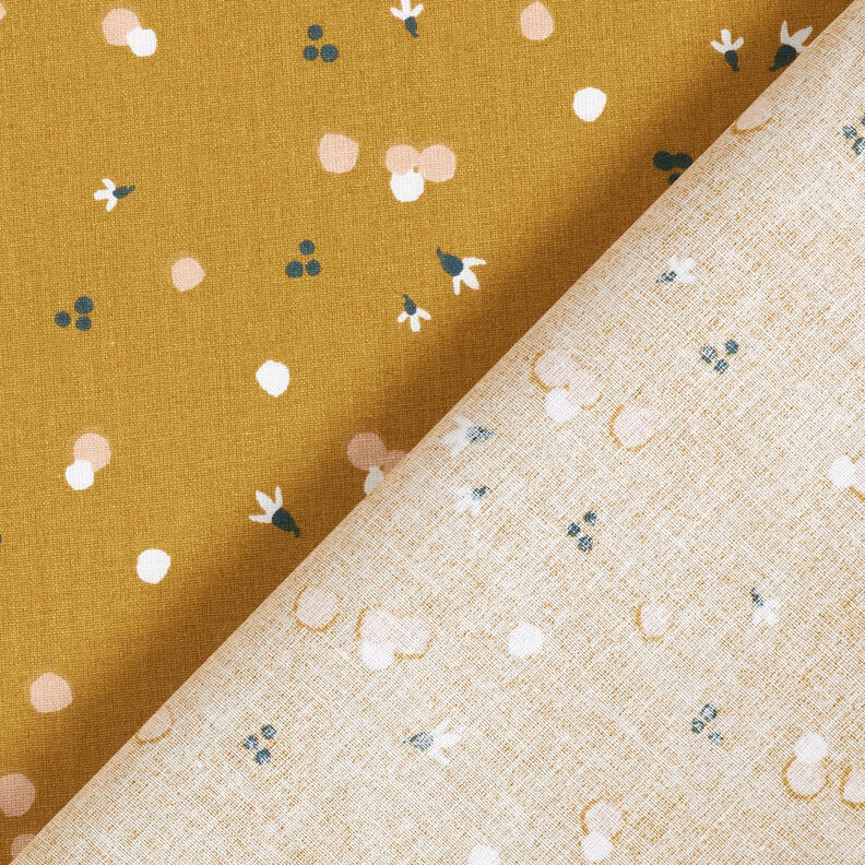 Tissu en coton Cretonne Points de couleur – moutarde,  image number 4