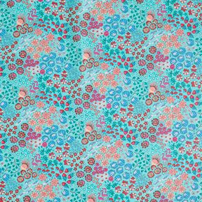 Coton enduit Mélange marin – bleu aqua, 
