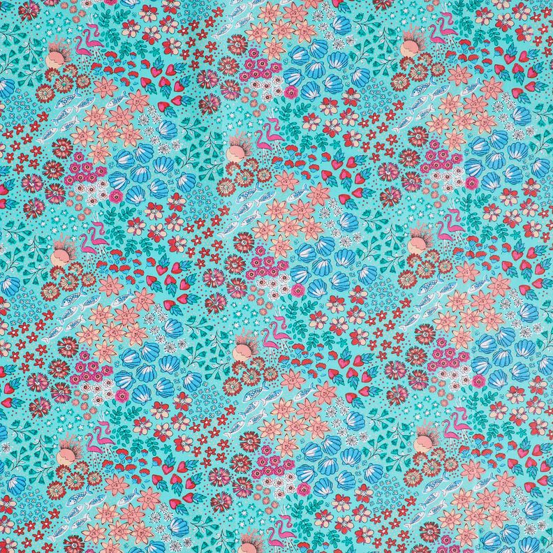 Coton enduit Mélange marin – bleu aqua, image number 1