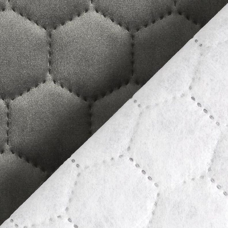 Tissu de revêtement velours matelassé nid d'abeille – anthracite,  image number 6