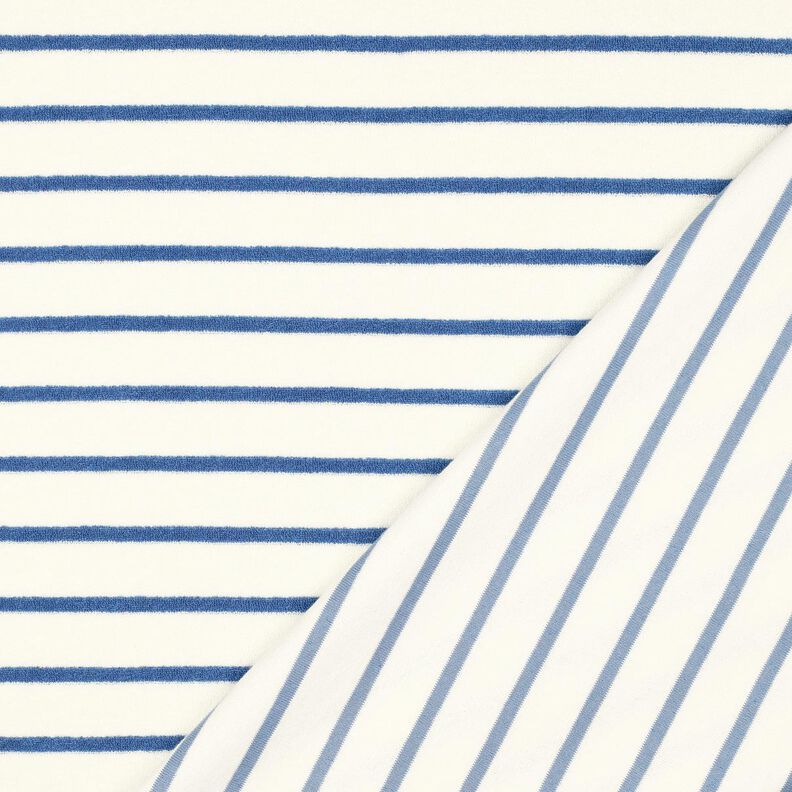 Jersey éponge rayures – ivoire/bleu brillant,  image number 4