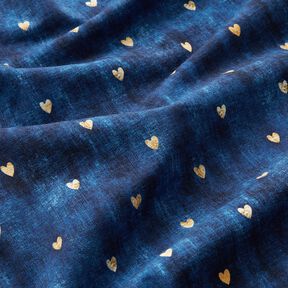 Jersey coton Cœurs dorés | Glitzerpüppi – indigo, 
