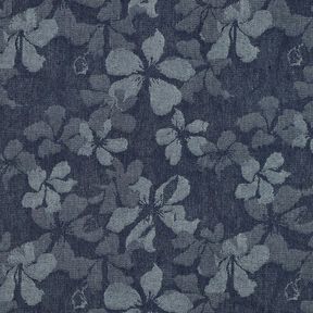 Denim mélange de coton fleurs – bleu jean, 