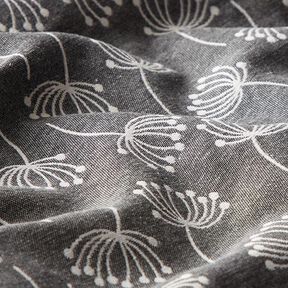 Tissu d’ameublement Jacquard Fleurs de pissenlit – gris, 