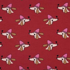 Sweat d’été Chien avec chapeau | Poppy Fabrics – rouge foncé/rose vif, 