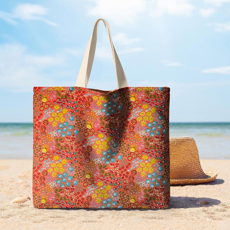 Coton enduit Mélange marin – corail, image number 8