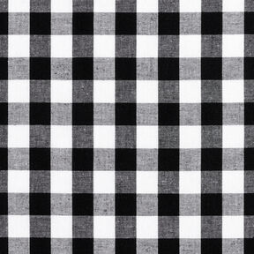 Tissu en coton Vichy à carreaux 1,7 cm – noir/blanc, 