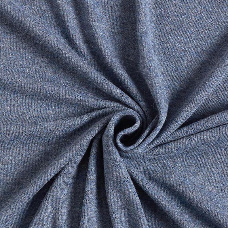 Jersey finement tricoté à motif ajouré Melange – bleu jean,  image number 1
