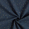 Tissu double gaze de coton taches dorées éparses – bleu marine/or,  thumbnail number 3
