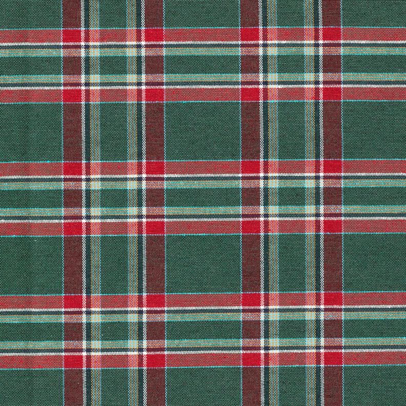 Tissu de décoration Jacquard Carreaux classiques – vert sapin/carmin,  image number 1
