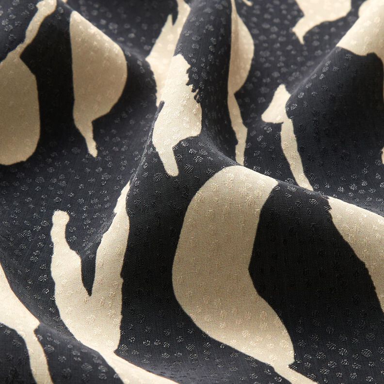 Tissu viscose Motif zébré abstrait – noir/beige clair,  image number 2