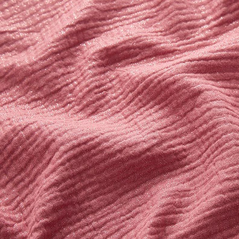 Tissu double gaze de coton fins points scintillants| by Poppy – vieux rose,  image number 3