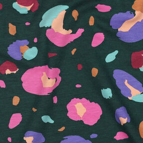 GOTS Jersey coton Animal | Nerida Hansen – vert foncé/orange pêche, 