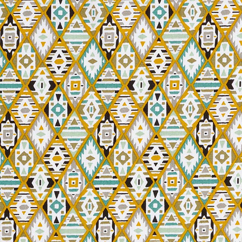 Tissu en coton Cretonne Ethnique – moutarde, image number 1