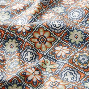 Coton enduit Tuiles artistiques – terre cuite/sauge, 