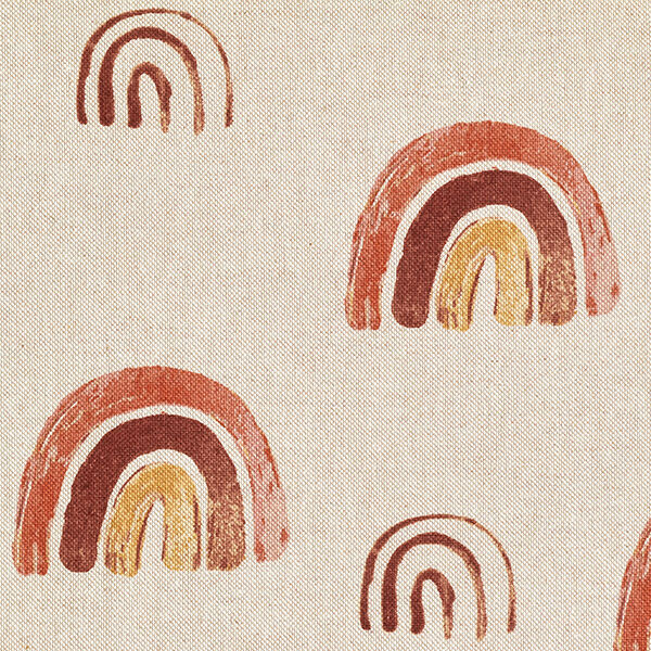 Tissu de décoration Semi-panama Arc-en-ciel – nature/rouge,  image number 6