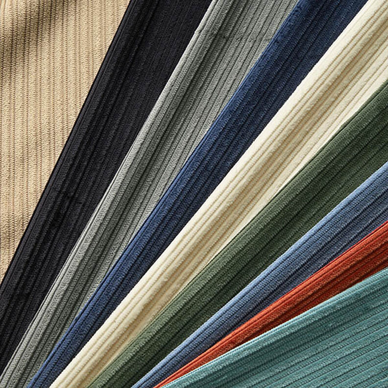 Velours fantaisie à côtes larges et étroites – olive,  image number 4