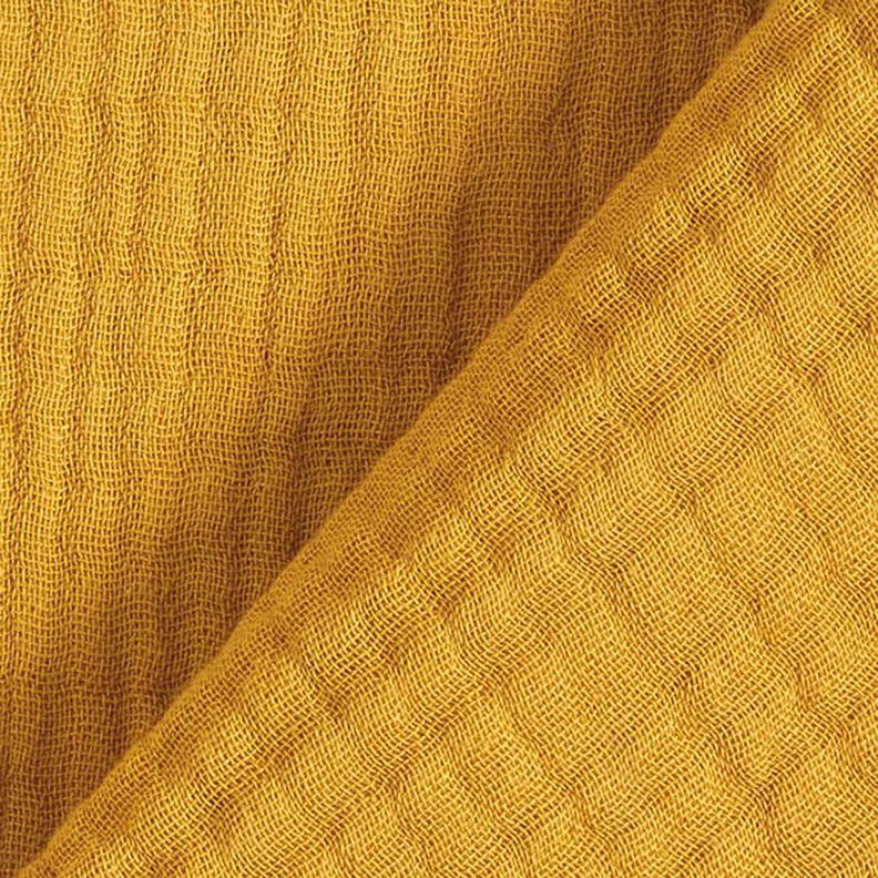 GOTS Tissu triple gaze de coton – jaune curry,  image number 5