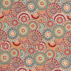 Tissu de décoration Gobelin Cercles colorés – carmin/beige clair, 