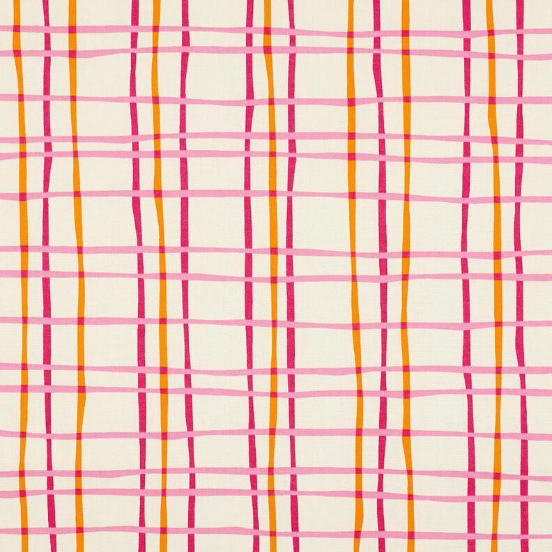 Popeline coton Carreaux ondulés | Poppy Fabrics – crème/rose,  image number 1