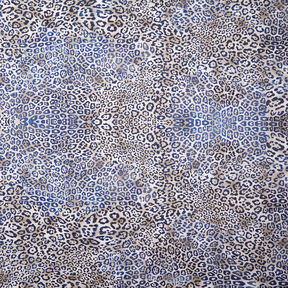GOTS Popeline coton Motif léopard | TCC x LOOKS by Wolfgang Joop – indigo/taupe clair, 