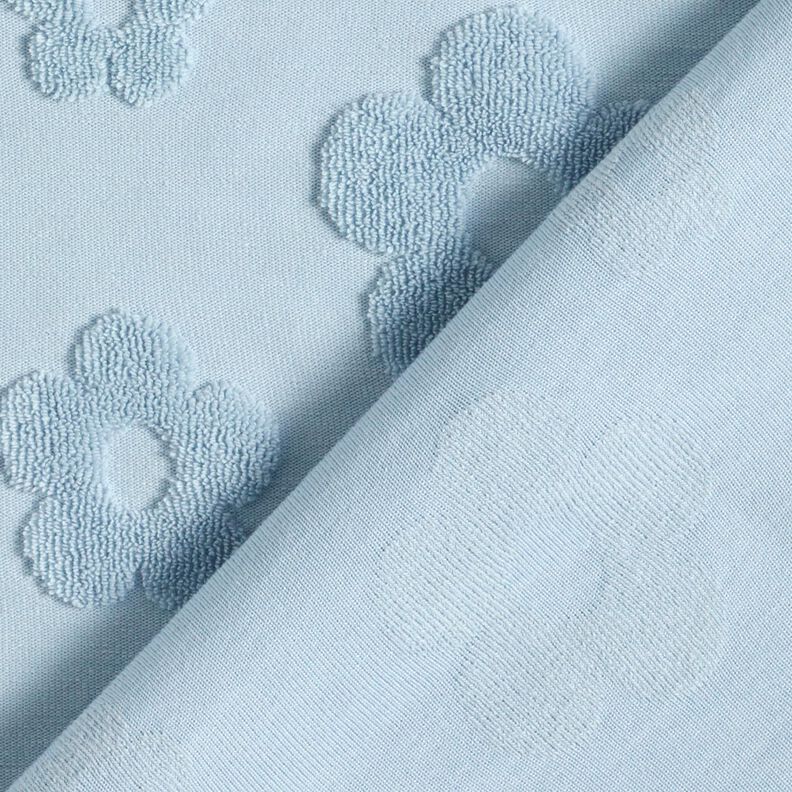 Jersey éponge Fleurs – bleu argenté, image number 4