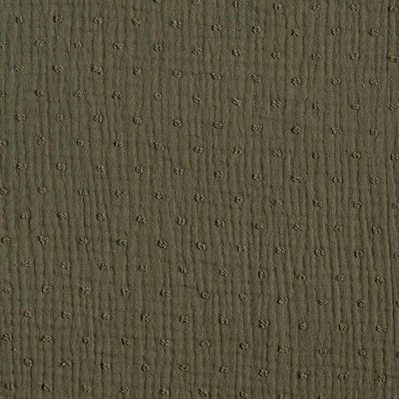 Tissu double gaze de coton dobby – kaki,  image number 1