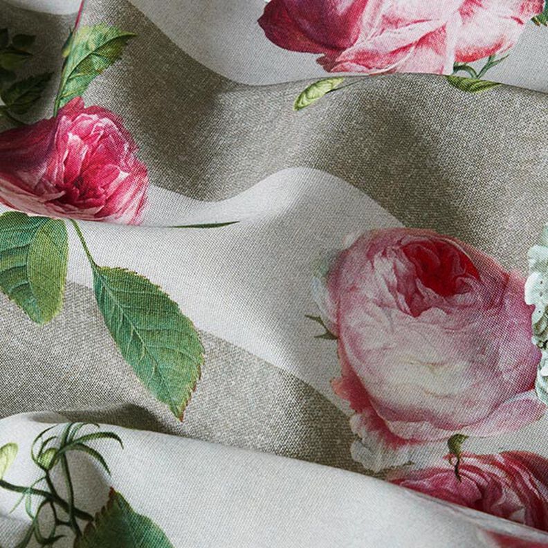 Tissu d’extérieur Canvas Hortensias & Roses – sable,  image number 2