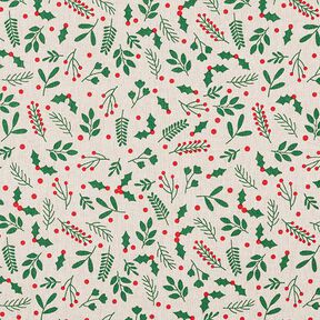 Tissu de décoration Semi-panama Gui classique – beige/vert, 