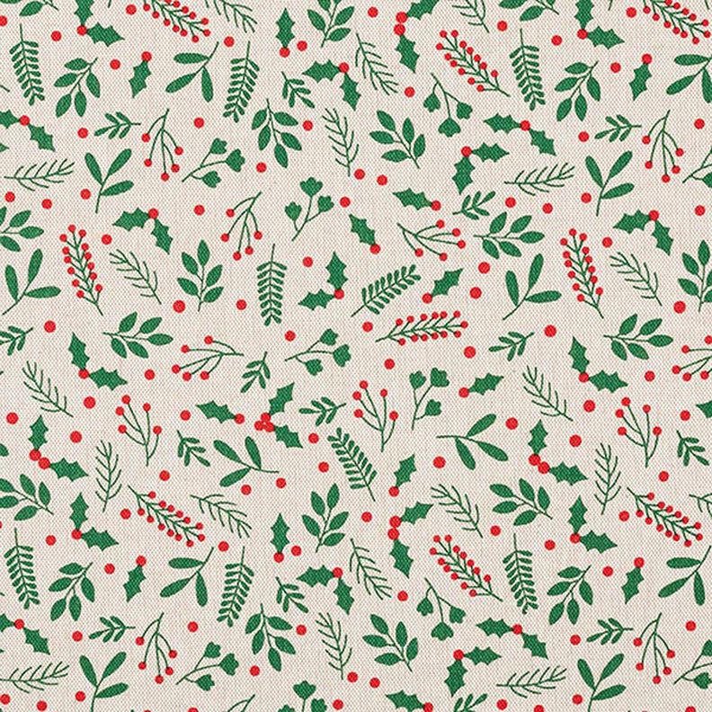 Tissu de décoration Semi-panama Gui classique – beige/vert, image number 1