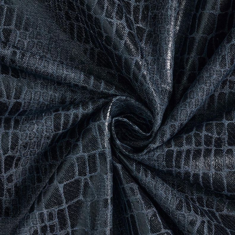 Denim viscose aspect reptile – bleu noir,  image number 3